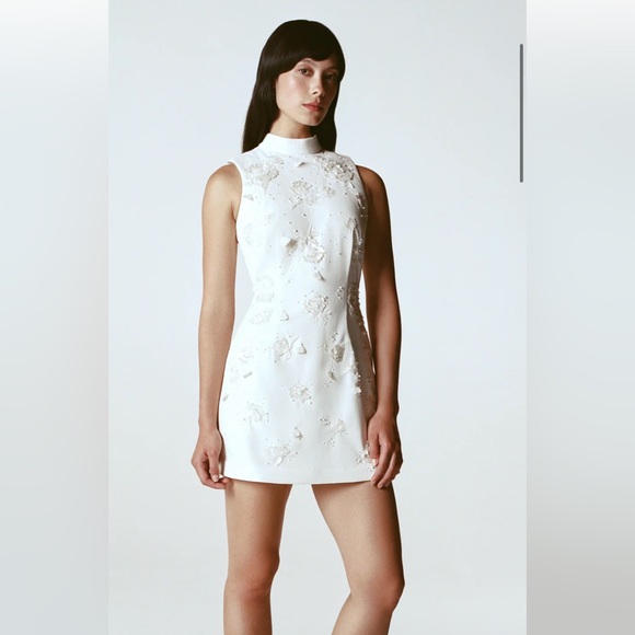 CLIO PEPPIATT Embellished stretch-crepe mini dress - Picture 2 of 6